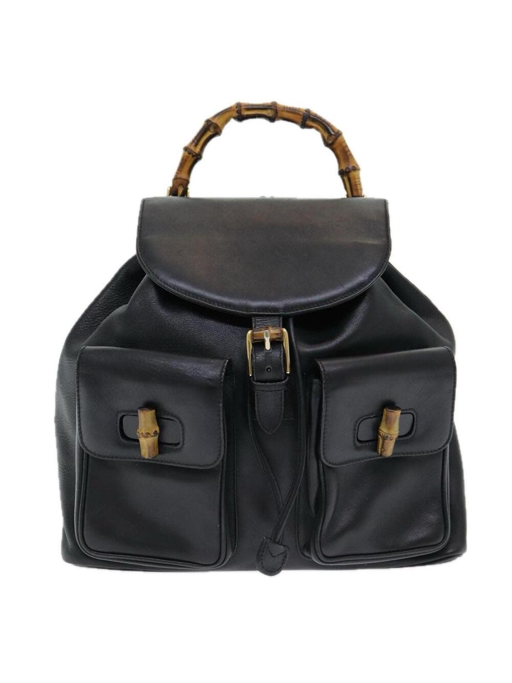 Gucci Vintage Bamboo Backpack Leather #326377G73B